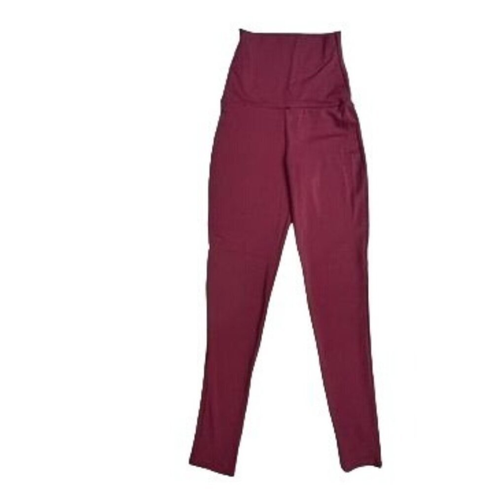 Balera Dancewear High-Waist Leggings Size IC (7/8) Burgundy Nylon Spandex‎ NEW
